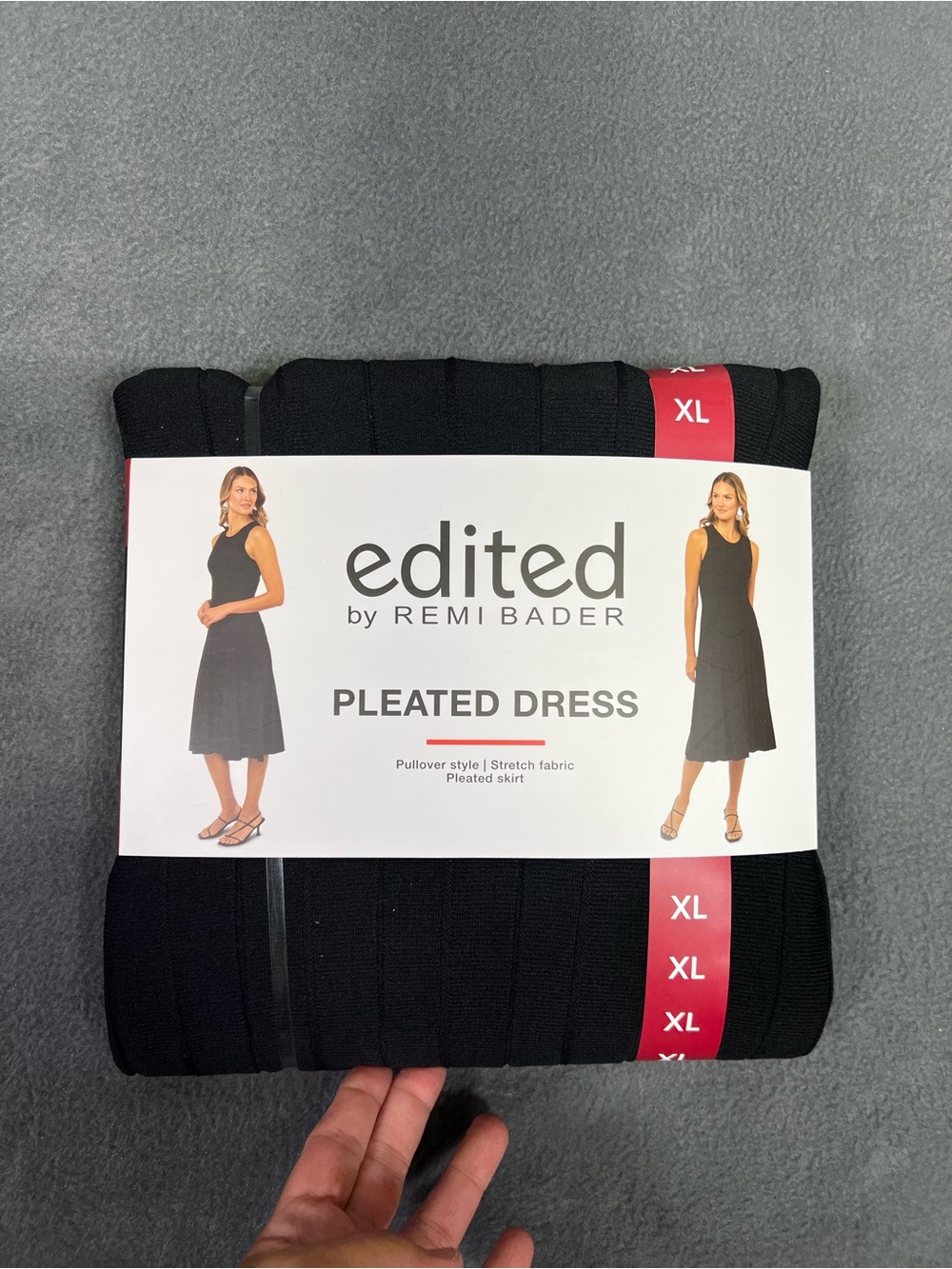 edited by Remi Bader Black Pleated Midi Dress